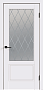 Дверь 2V Scandi эмаль белая стекло Ромб матовое Vell Doris