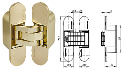 Петля 11160UN3D ЗОЛОТО матовое Armadillo