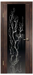 Дверь Диана ПВХ венге вертикальный стекло Адонсо черное Дверная Линия