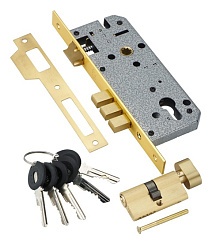 Замок LOCK 4585 5-60B D  ЗОЛОТО матовое Adden Bau