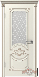 Дверь Милана Classic Luxe эмаль слоновая кость стекло ВФД
