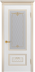 Дверь Аккорд3 Золотой век эмаль белая стекло Frant