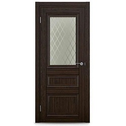 Дверь 603 Кантри шервуд стекло Грани белое Дера
