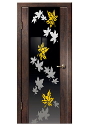 Дверь Диана ПВХ венге вертикальный стекло Клен черное Дверная Линия