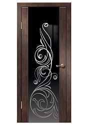 Дверь Диана ПВХ венге вертикальный стекло Маэстро черное Дверная Линия