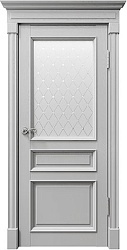 Дверь ПДО 80001 Римини серена светло-серый стекло ромб матовое Uberture