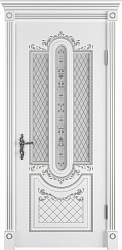 Дверь 70ДO0 Бэпс Classic Luxe эмаль белая стекло ромбы белое ВФД