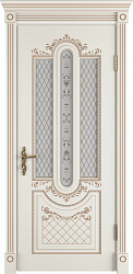 Дверь Александрия Classic Luxe эмаль слоновая кость стекло ромбы белое ВФД