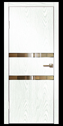 Дверь 513 Модерн белый глубокий стекло фацет бронзовое Дверная Линия, 800мм.