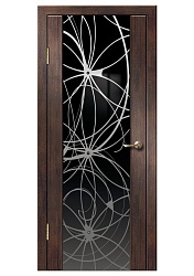 Дверь Диана ПВХ венге вертикальный стекло Галактика черное Дверная Линия