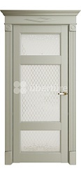 Дверь 62004 Флоренция серена светло-серый стекло ромб матовое Uberture